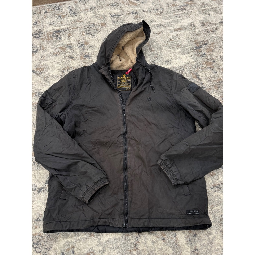 Element Wolfeboro Collection Authentech Black Sherpa Hooded Jacket‎ Mens XL